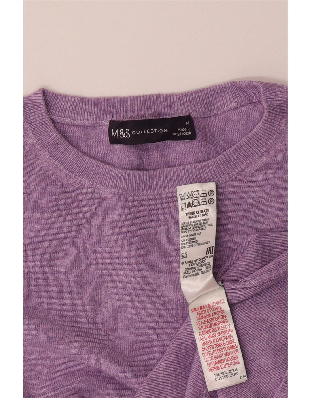 MARKS & SPENCER Dame Boat Neck Jumper Sweater UK 12 Medium Purple