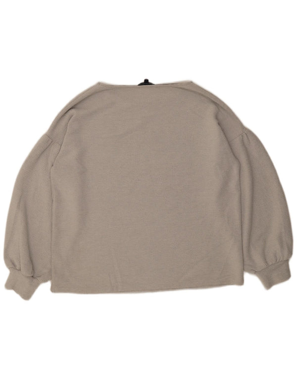 French Connection Dame Boat Neck Jumper Sweater UK 16 Large Grey