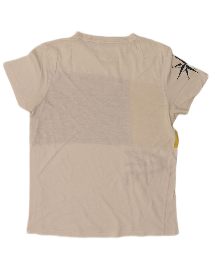 Desigual Herre grafisk T-shirt Top Stor hvid farveblok