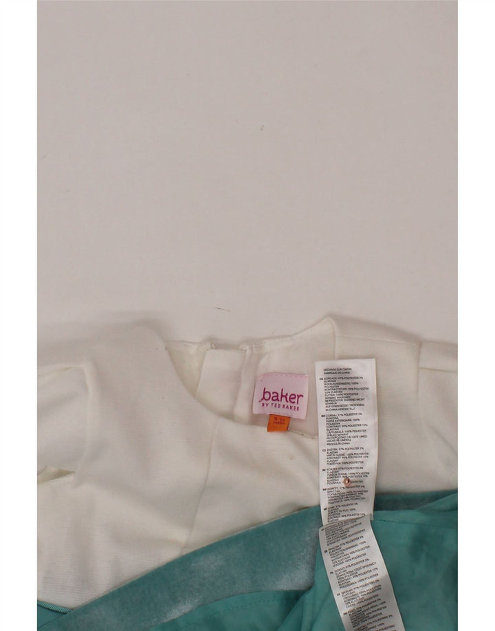 TED BAKER Baby Girls A-Line Kjole 9-12 måneder Hvid blomstret polyester