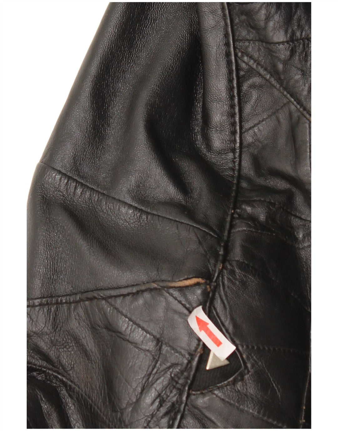 Vintage kvinde bomber læderjakke UK 12 Medium sort læder