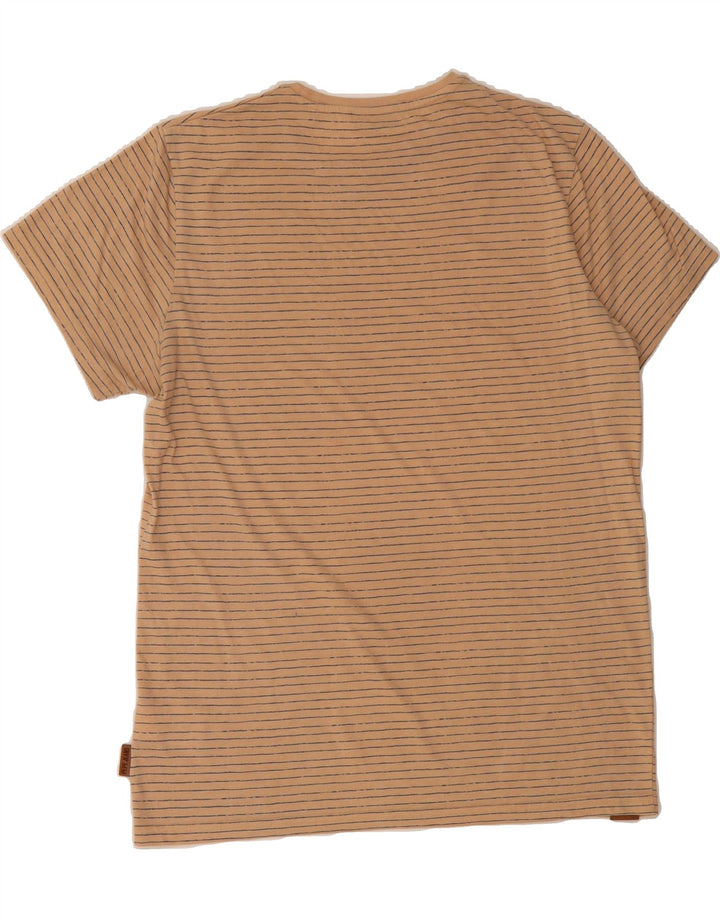 PEPE JEANS Mens Regular Fit Graphic T-Shirt Top Medium Beige Striped Vintage PEPE Jeans and Second-Hand PEPE Jeans from Messina Hembry 