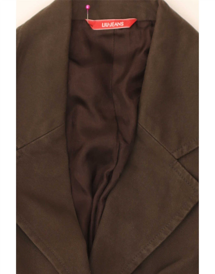 Liu Jo Dame 3-knaps blazerjakke IT 44 Medium Brun Bomuld