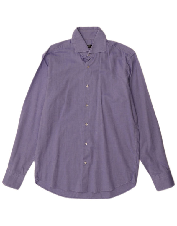 Hugo Boss Herre Slim Fit Skjorte Størrelse 39 15 1/2 Medium Blå Bomuld