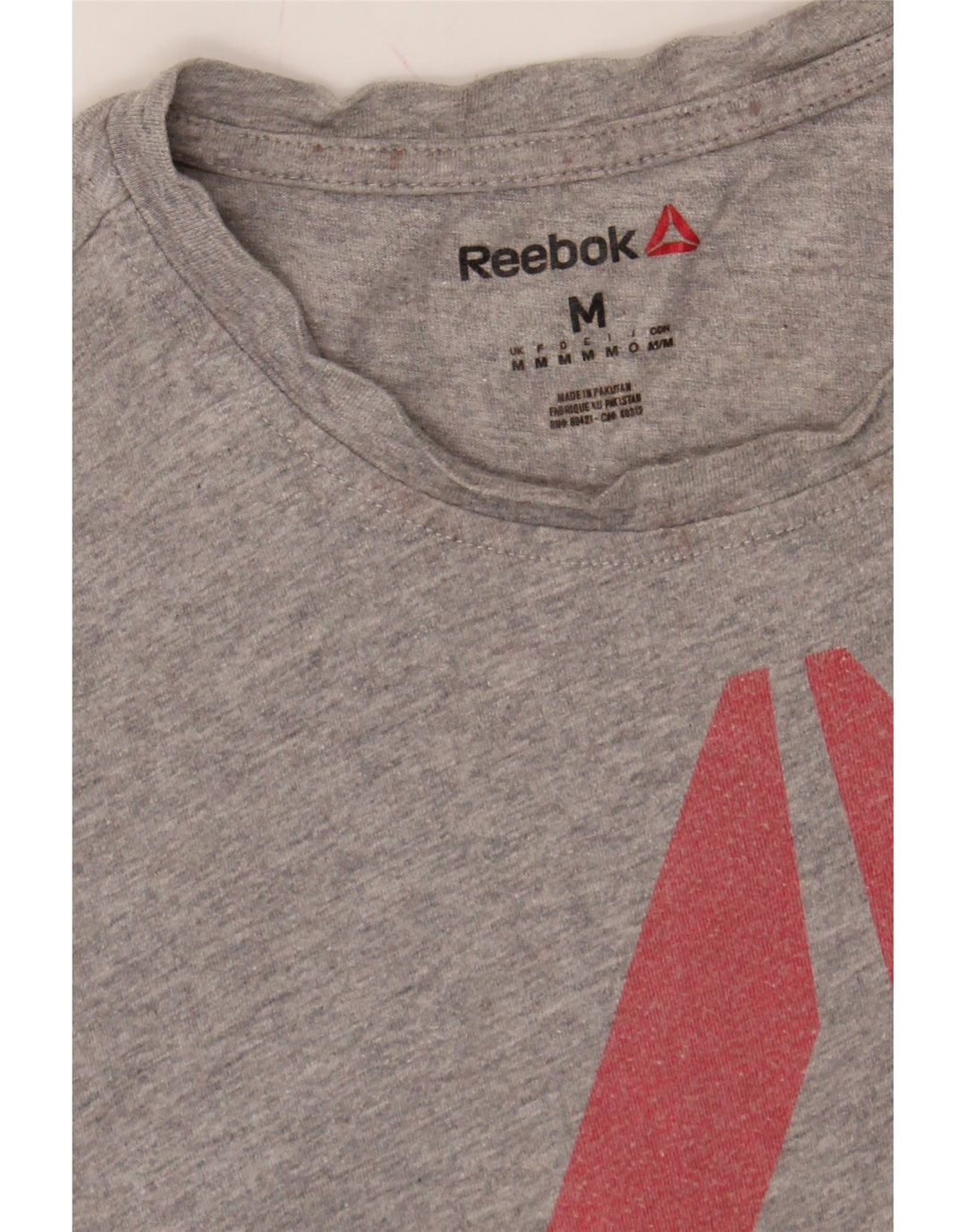 REEBOK Womens Graphic T-Shirt Top UK 12 Medium Grey Vintage Reebok and Second-Hand Reebok from Messina Hembry 