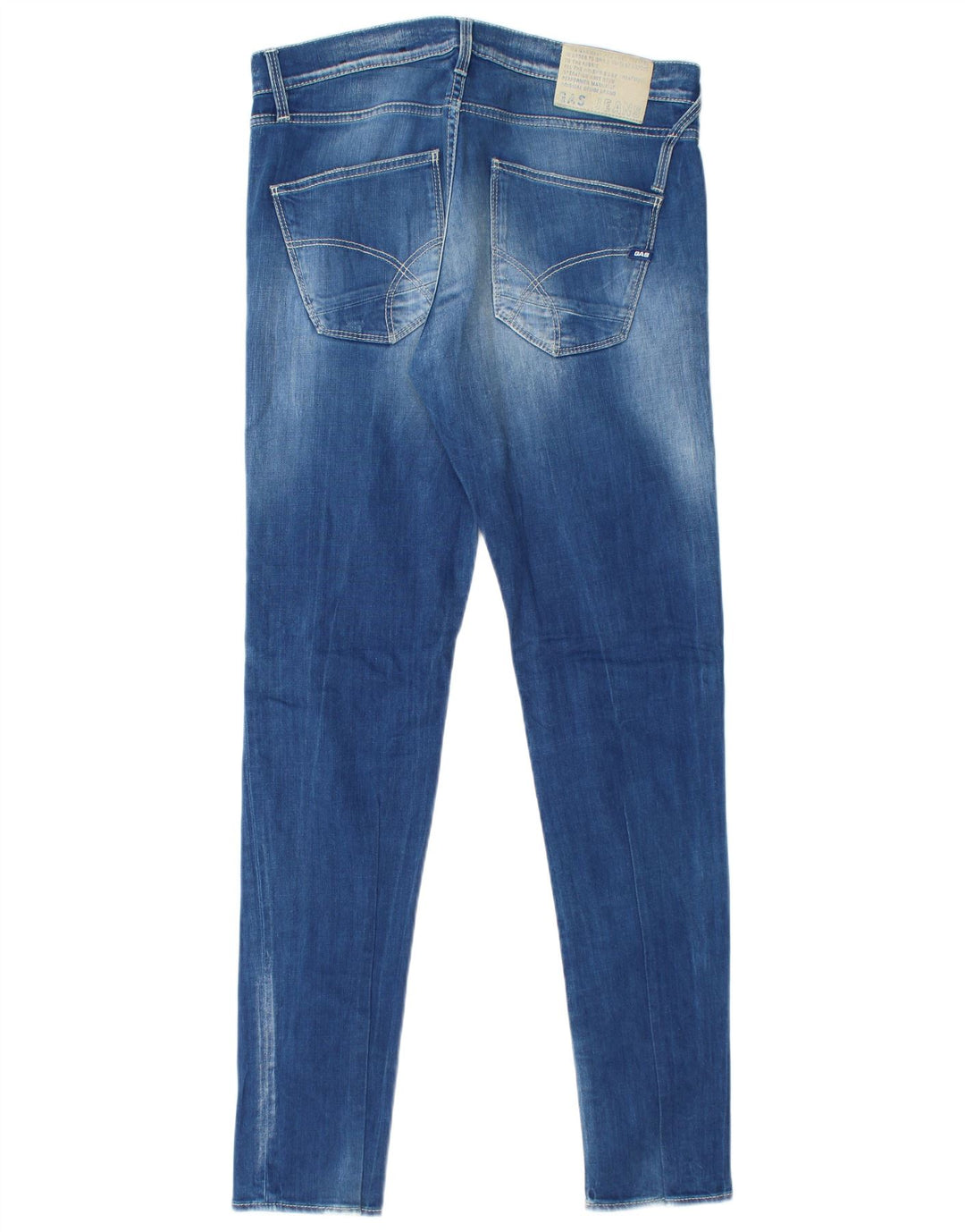 Gas Herre Slim Jeans W32 L34 Blå Bomuld