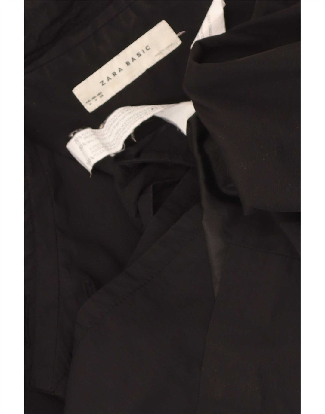 Zara Womens Pea Coat UK 12 Medium Black Bomuld