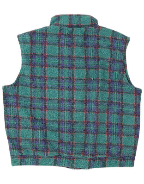 Vintage Herre Loose Fit Fleece Gilet UK 40 Stor turkis ternet polyester