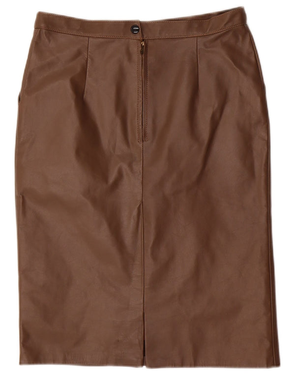 VINTAGE Midi Pencil Nederdel til kvinder W28 Medium Brun