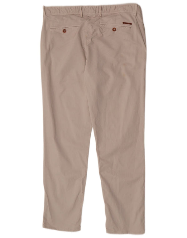 Massimo Dutti Herre Slim Fit Chinobukser EU 44 Large W34 L28 Beige Bomuld