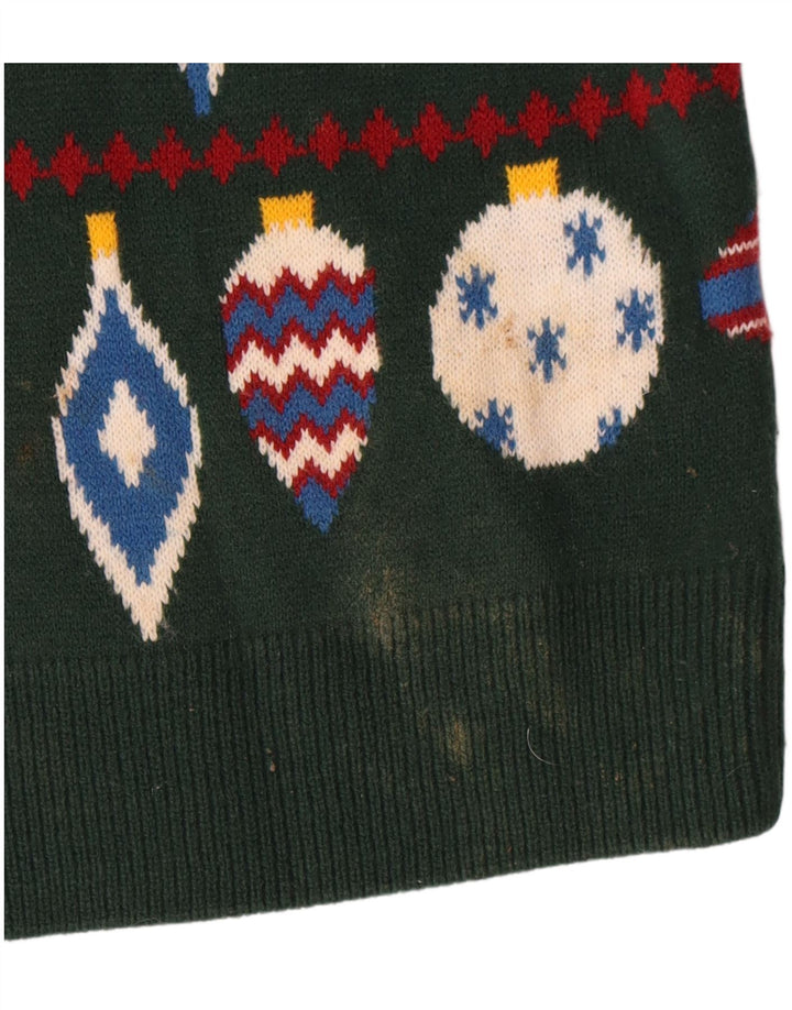 Marks & Spencer Herre sweater med rund hals 2XL Green Fair Isle