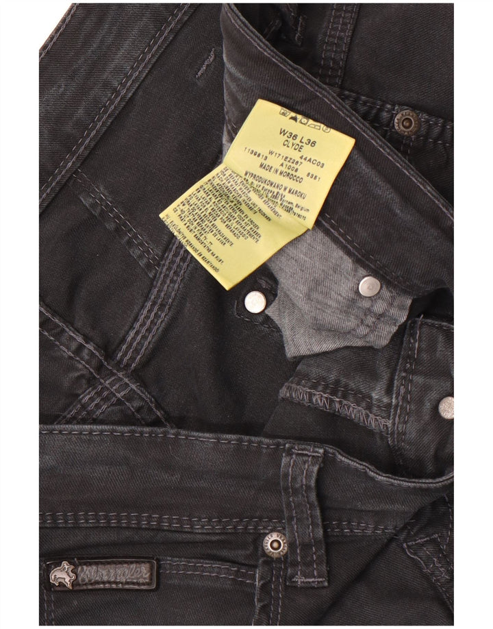 Wrangler Herre Clyde Straight Jeans W36 L32 Sort Bomuld