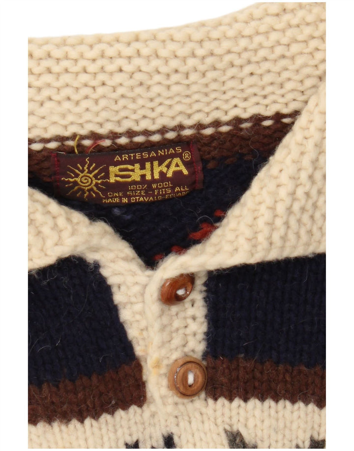 Ishka Herre Polo Neck Jumper Sweater One Size Flerfarvet Fair Isle Wool
