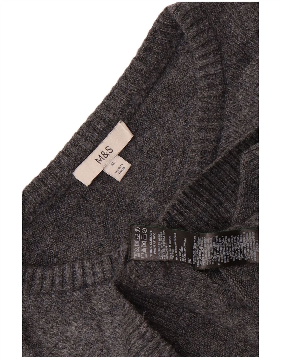 Marks & Spencer Womens Crop Oversized cardigan sweater UK 18 XL Grå