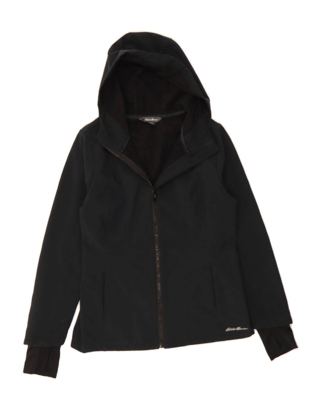 EDDIE BAUER Womens Hooded Windbreaker Jacket UK 10 Small Black Polyester Vintage Eddie Bauer and Second-Hand Eddie Bauer from Messina Hembry 