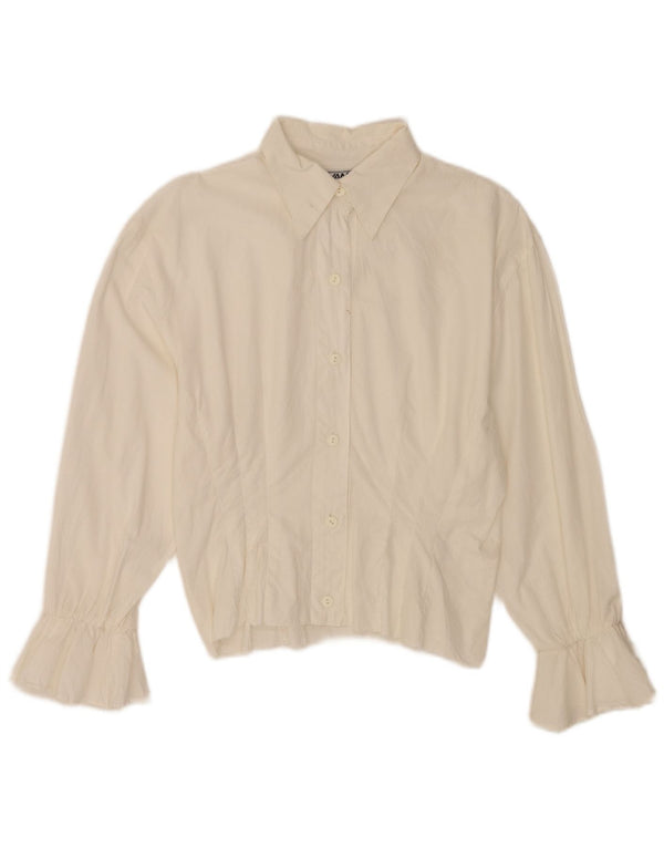 Avant Dame Langærmet Regular Fit Skjorte UK 8 Small White Bomuld