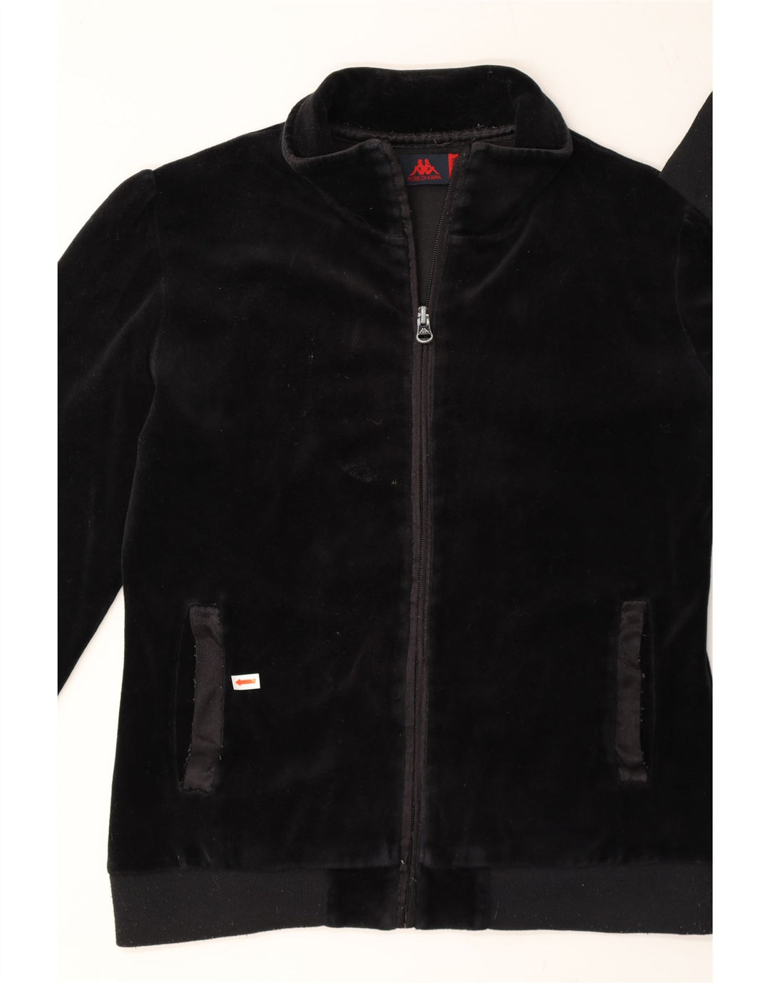 KAPPA Womens Tracksuit Top Jacket UK 14 Medium Black Cotton Vintage Kappa and Second-Hand Kappa from Messina Hembry 