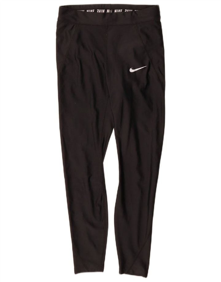 Nike Dame Dri Fit Leggings UK 8 Small Black Polyester