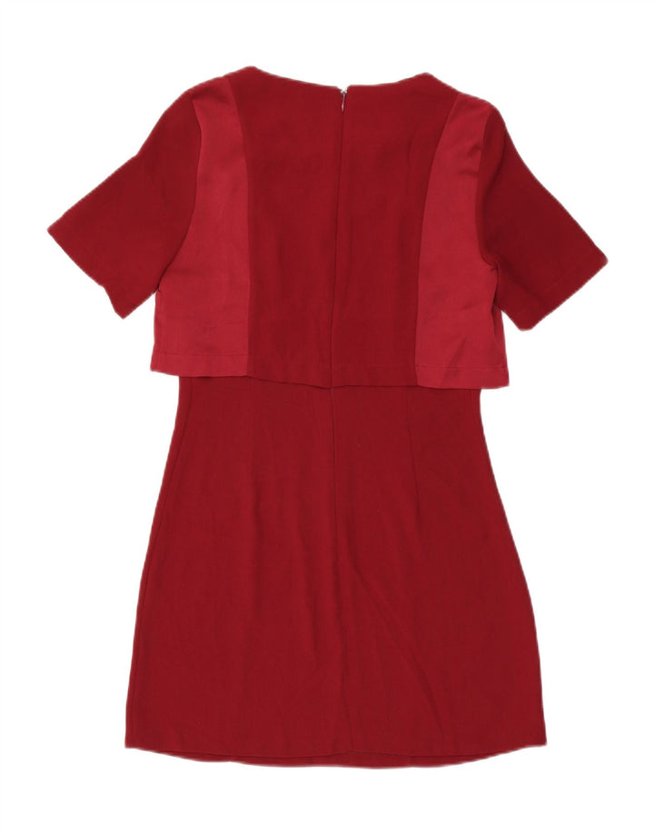 Topshop Dame Shift Dress UK 10 Lille Rød Polyester