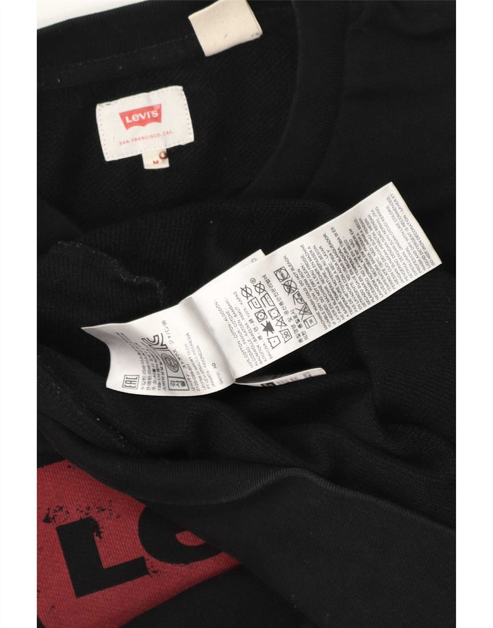 Levi's Herre grafisk sweatshirt Jumper Medium Sort Bomuld