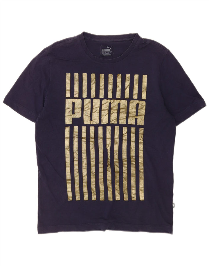 Puma Herre grafisk T-shirt top lille marineblå bomuld