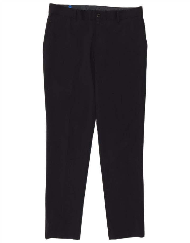 Zara Herre Slim Casual Bukser EU 40 Medium W31 L30 Marineblå Polyester