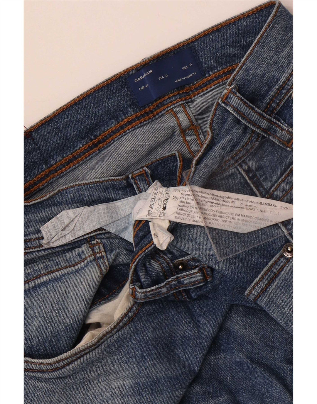 Zara Herre Slim Jeans EU 40 Medium W31 L32 Blå Bomuld