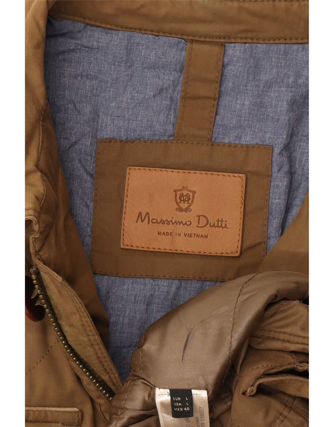 Massimo Dutti Herre Utility Jacket UK 40 Stor Brun Nylon