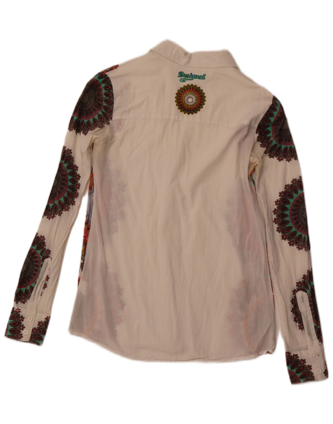 DESIGUAL Grafisk skjorte til kvinder UK 6 XS Hvid Paisley Bomuld