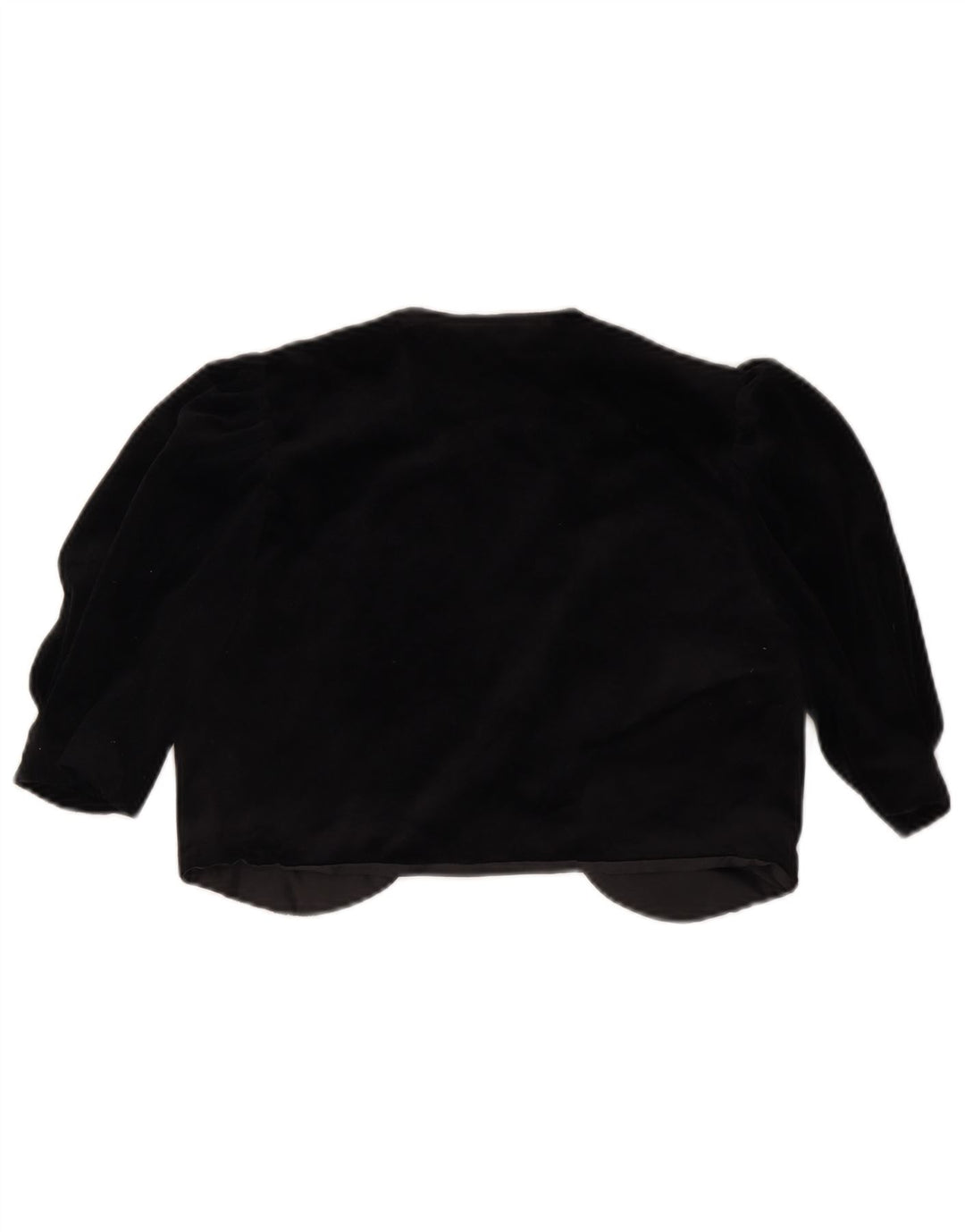 VINTAGE Womens Open Bolero Jacket IT 36 XS Sort Triacetat