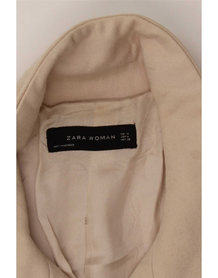 Zara Dame Overfrakke UK 12 Medium Beige Uld