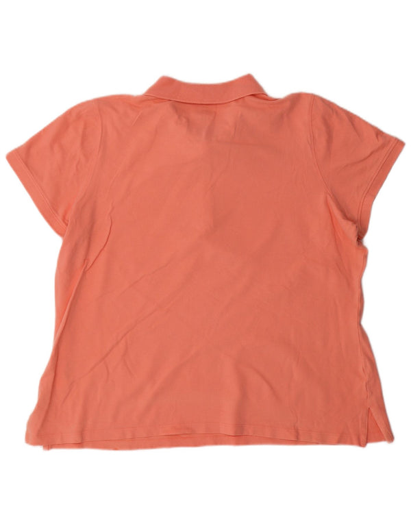 IZOD Womens Polo Shirt UK 22 3XL Pink Cotton