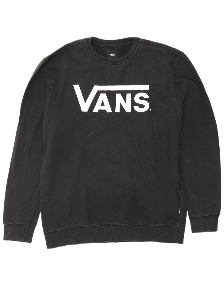 VANS Herre Grafisk Sweatshirt Jumper Large Sort