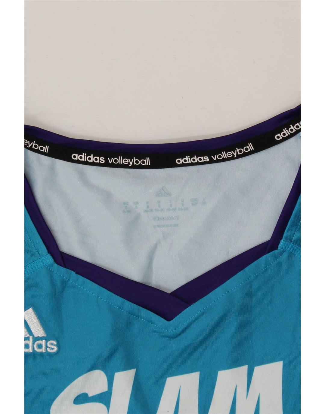 ADIDAS Womens Turner Graphic T-Shirt Top UK 8/10 Small Blue Polyester Vintage Adidas and Second-Hand Adidas from Messina Hembry 