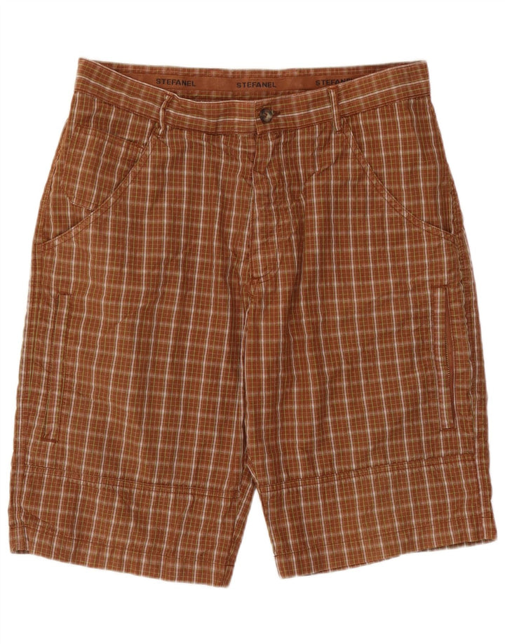 Stefanel Herre Cargo Shorts IT 46 Small W30 Brown Check