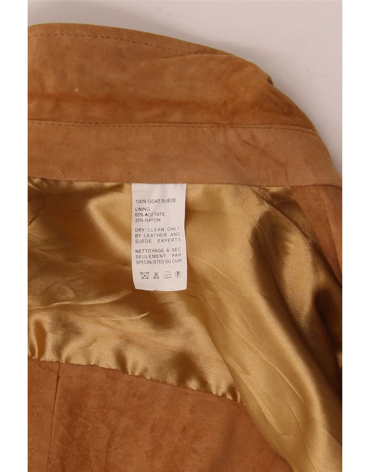 Vintage herre ruskindsskjorte stor beige læder