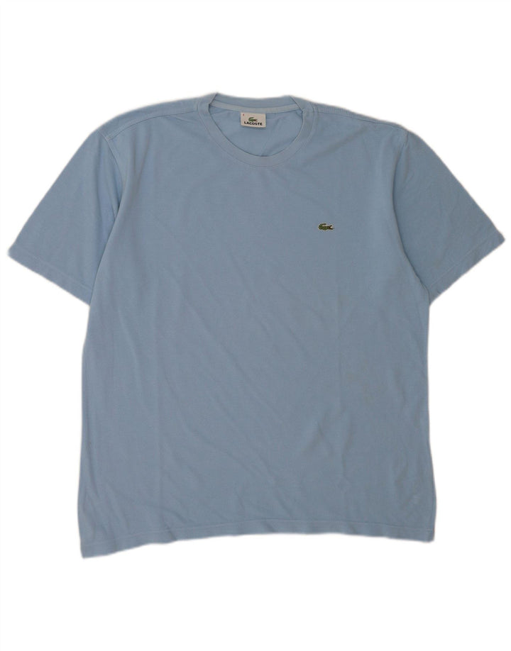Lacoste Herre T-Shirt Top Størrelse 4 Medium Blå Bomuld