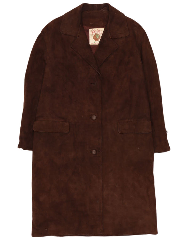 Vintage Dame Ruskind Overfrakke UK 12 Medium Brun