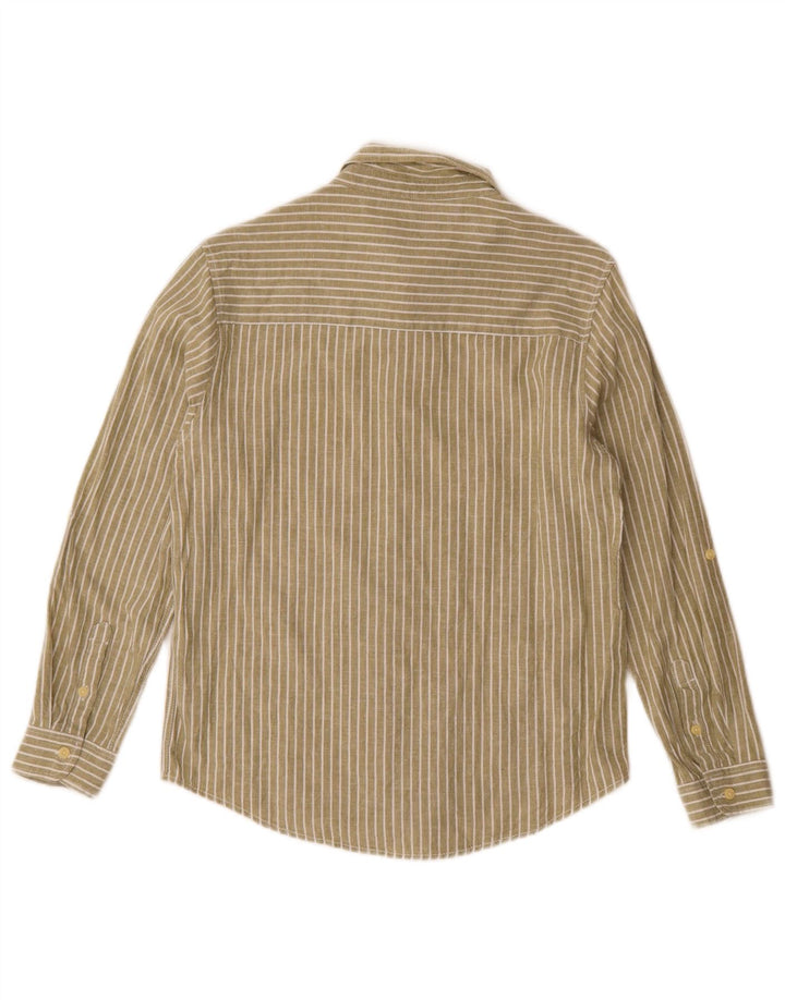 Zara drengeskjorte 11-12 år Khaki nålestribet bomuld