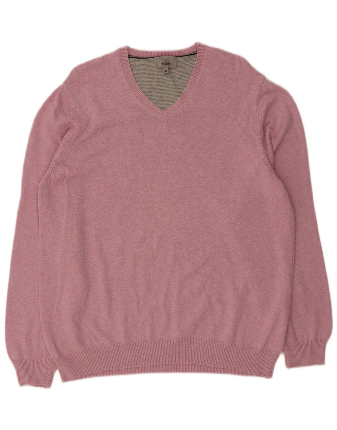 Marks & Spencer Herre V-hals sweater XL Pink Bomuld