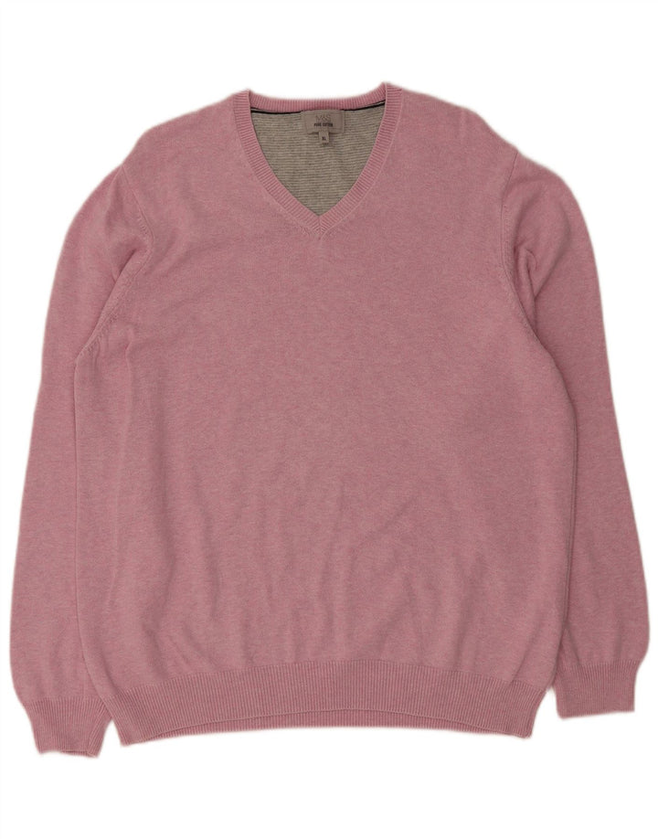 Marks & Spencer Herre V-hals sweater XL Pink Bomuld