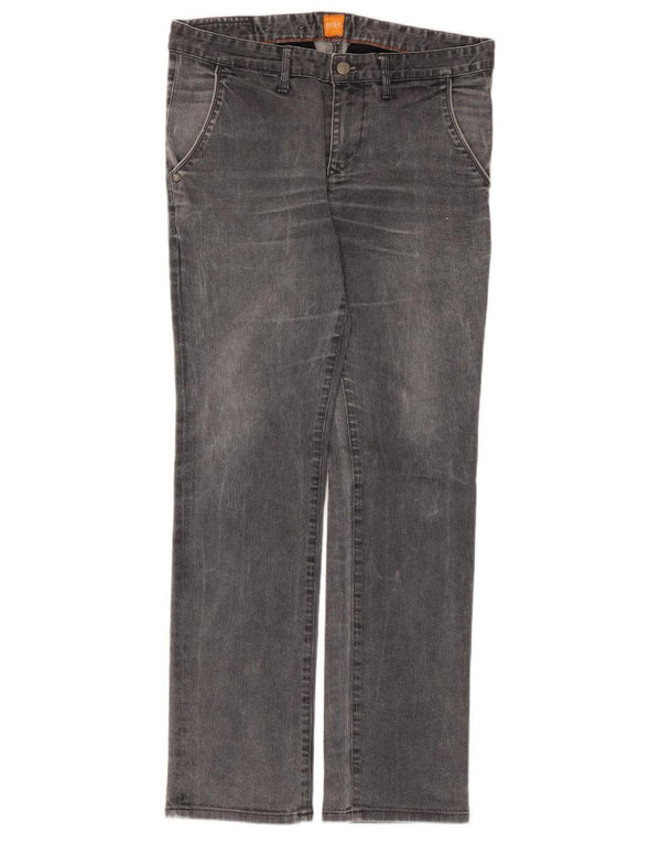 Hugo Boss Straight Jeans til mænd W32 L30 Grå