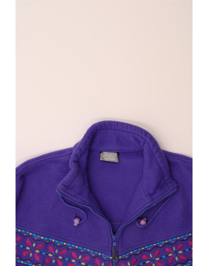 TARGET DRY Womens Oversized Fleece Jumper UK 12/14 Medium Purple Fair Isle Vintage Target Dry and Second-Hand Target Dry from Messina Hembry 