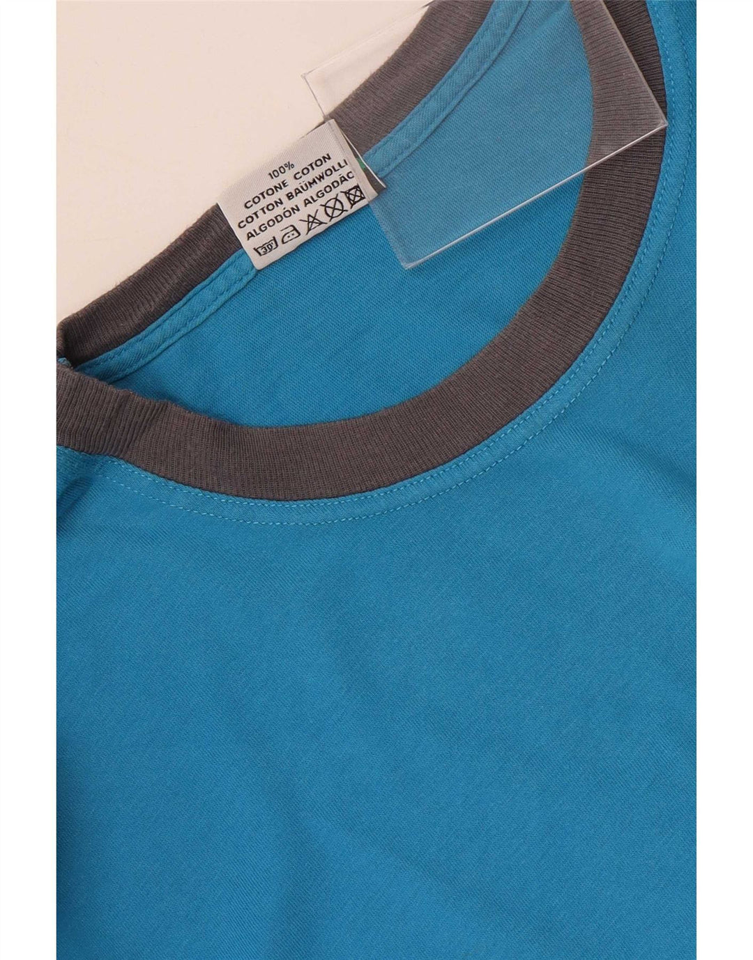 Diadora Herre T-Shirt Top Stor Blå Colourblock Bomuld