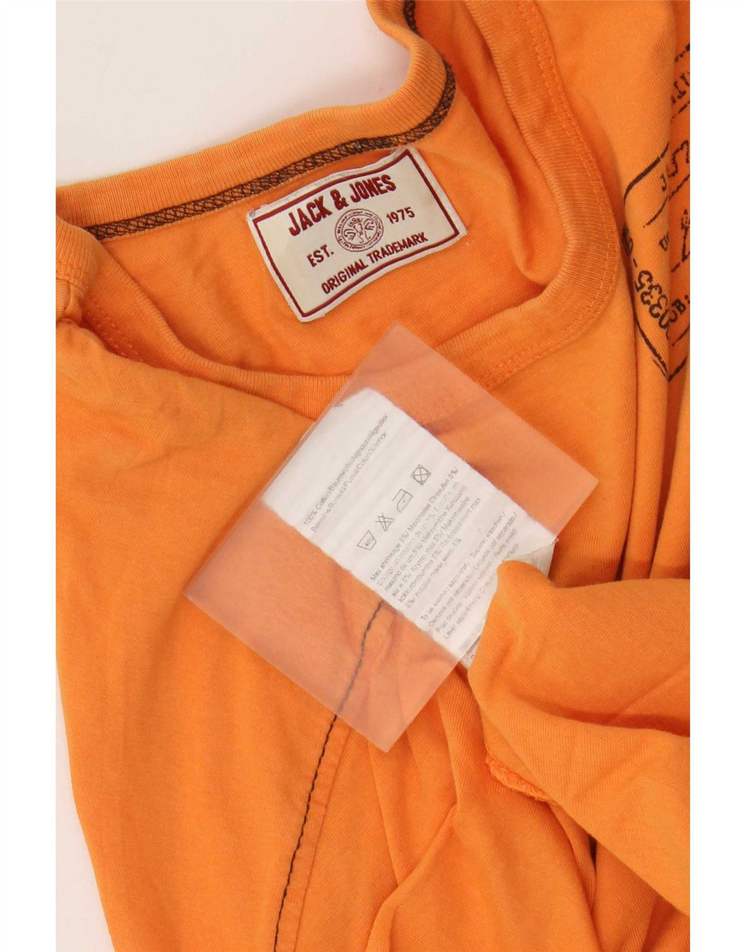 Jack & Jones Herre grafisk T-shirt Top Medium Orange Bomuld