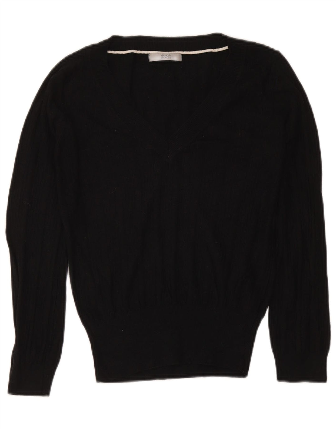 Marks & Spencer Womens Crop V-hals sweater UK 12 Medium Black