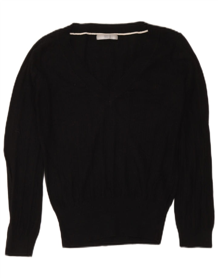 Marks & Spencer Womens Crop V-hals sweater UK 12 Medium Black