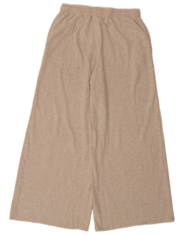 Zara Womens Tracksuit Bukser med brede ben UK 12 Medium Beige Polyester