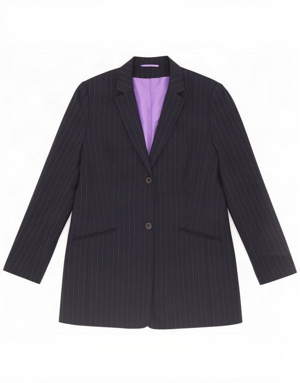 Dorothy Perkins Womens Blazer Jacket UK 16 Large Navy Blue Pinstripe