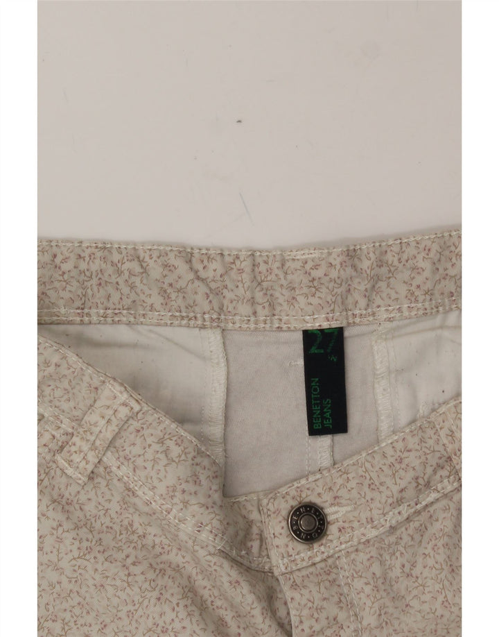 BENETTON Womens Chino Shorts W27 Small Grey Floral Cotton Vintage Benetton and Second-Hand Benetton from Messina Hembry 